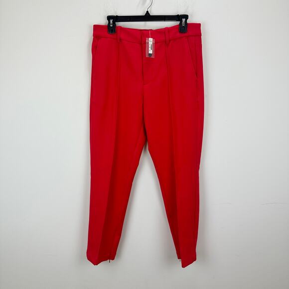 Madewell Mid Rise Slim Ankle Pant Straight Leg Red Classic Relaxed US 4 NWT - Picture 4 of 12